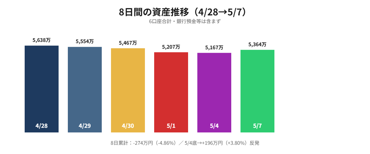 8日間の資産推移